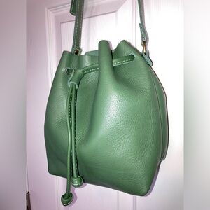 Portland Leather Goods small bucket bag in Eucalyptus, very gently used